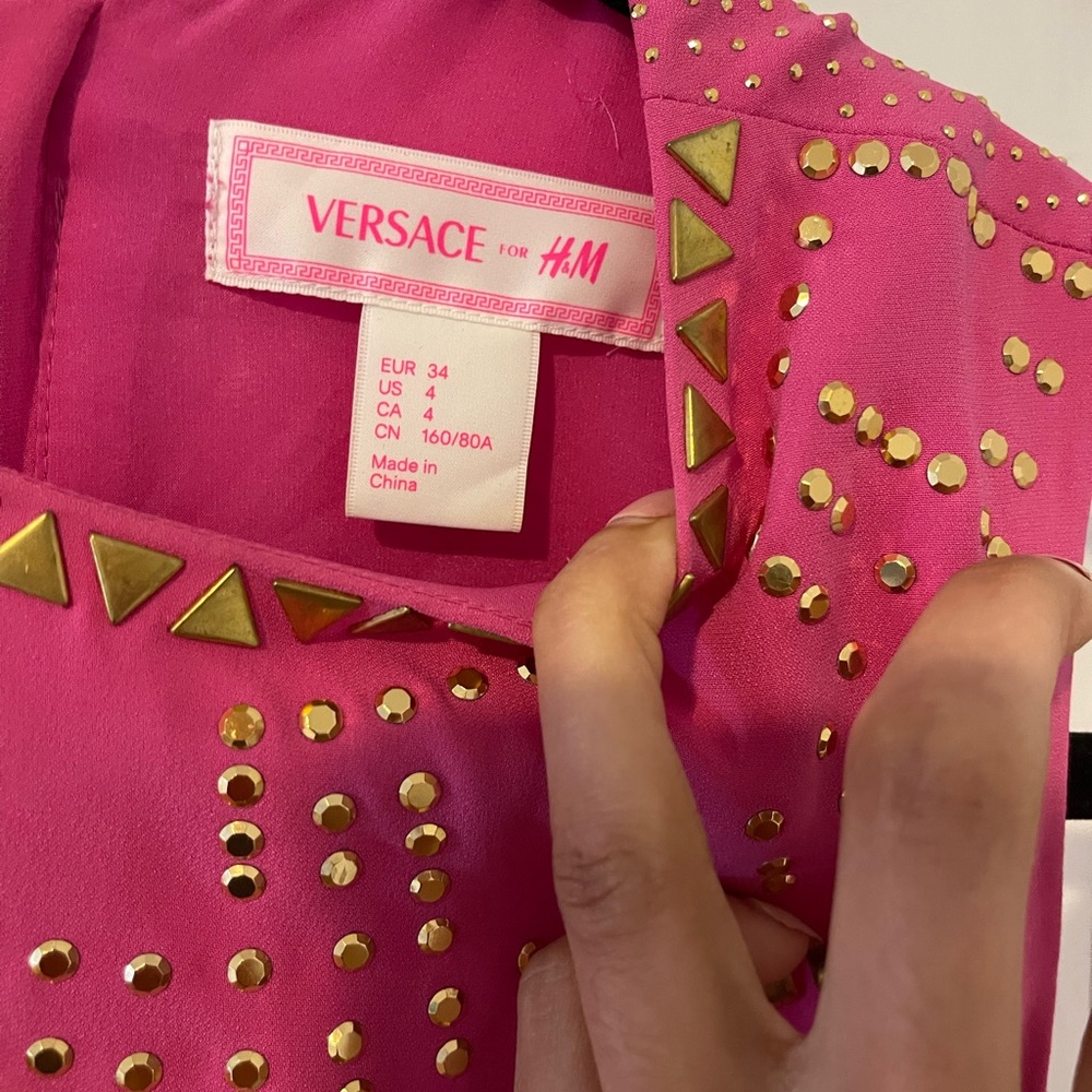 Versace for H&M Fuchsia and gold dress